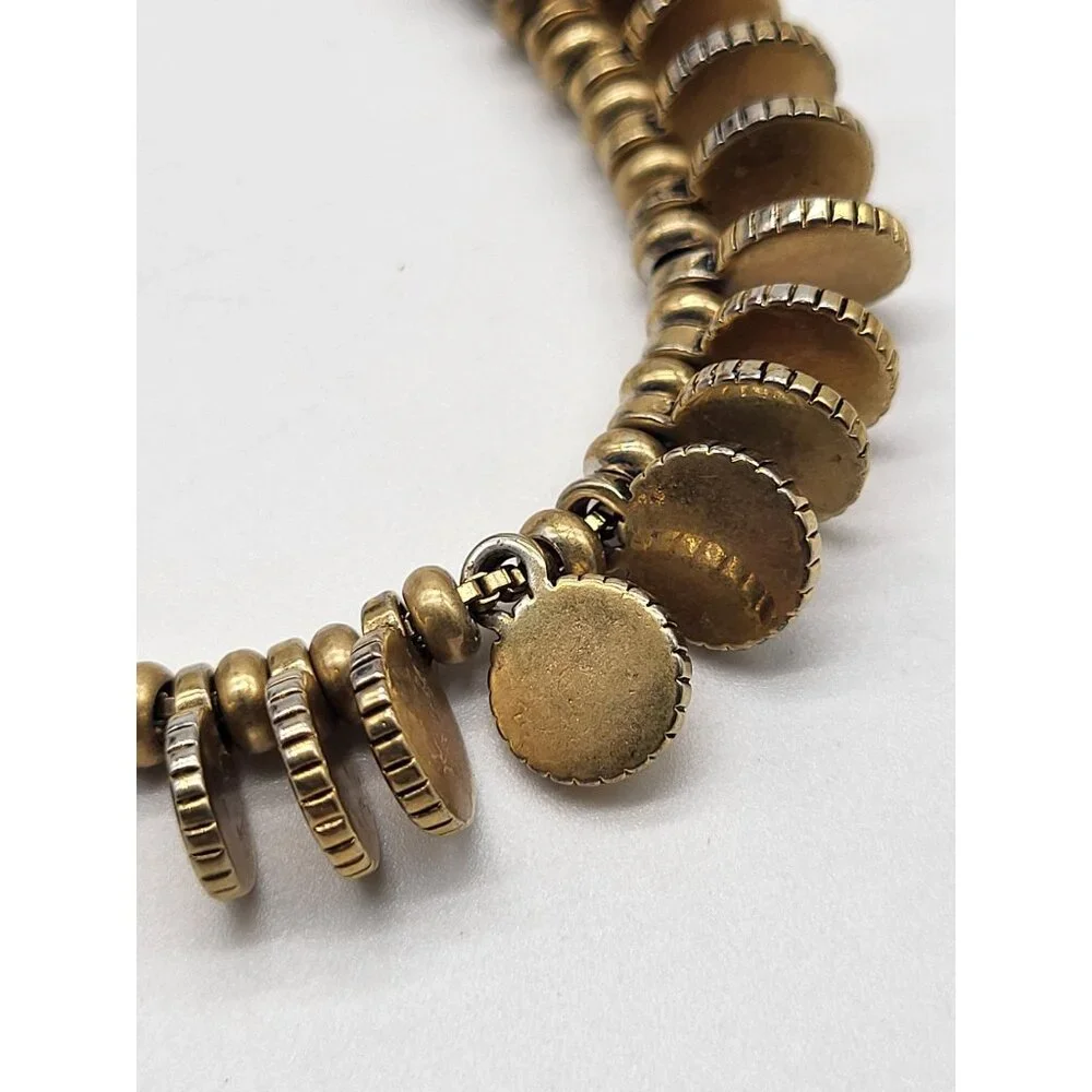 Madewell Mini Coinmix Necklace Brass Minimalist Slider Adjustable Boho - Picture 4 of 11